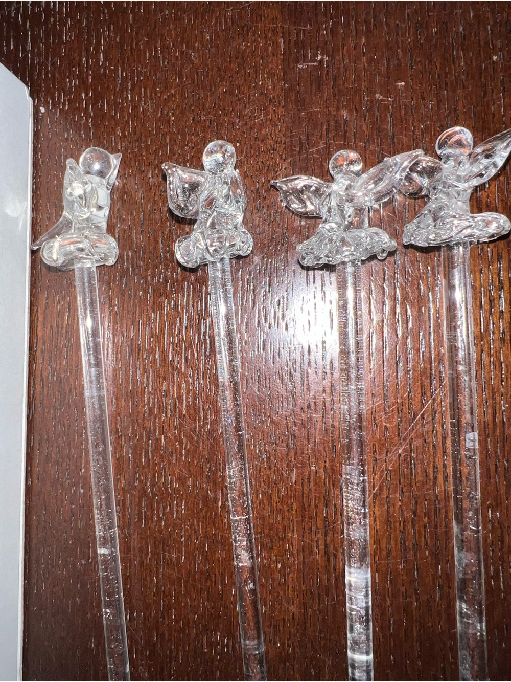 Clear glass bird Cocktail Stirrers - Pack of 4